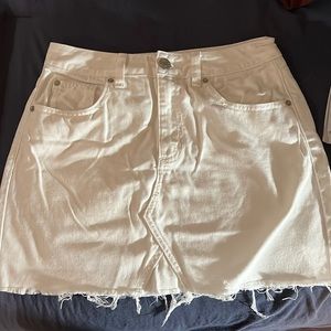 White jean skirt